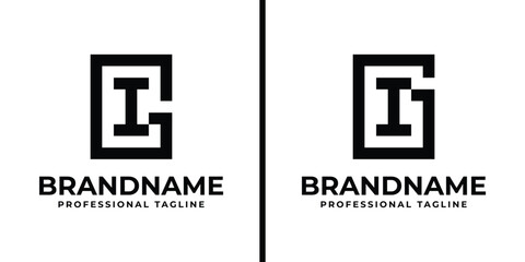 Obraz premium Letters GI Monogram Logo, suitable for any business with GI or IG initials