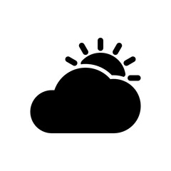 Icon Cloud with a sun in the middle. The cloud is dark