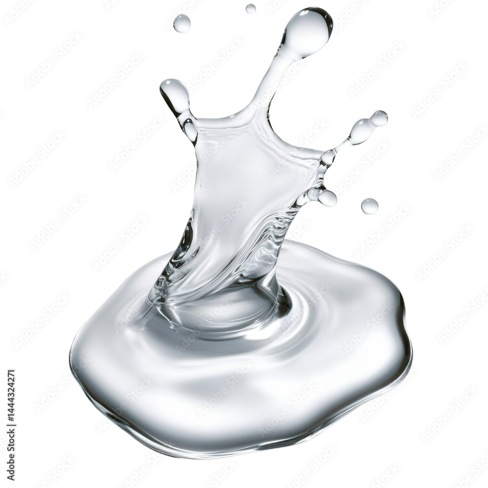 Poster clear water splash with dynamic movement and detailed droplets captu liquid fluidity and splash effe