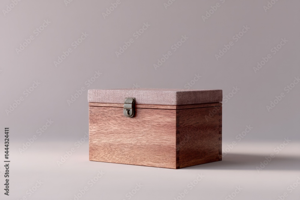 Poster treasure chest on smooth solid background perfect for minimalistic storytelling with ample copy spac