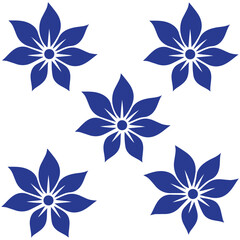 Blue floral seamless pattern illustration. Hand drawn flowers, seamless patterns with floral for fabric, textiles, clothing, wrapping paper, cover, banner, home decor, abstract backgrounds.