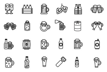 set of Alcohol and cocktails elements symbol template for graphic and web design collection logo vector illustration