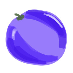 purple blueberry isolated on white, digital illustration of a blueberry