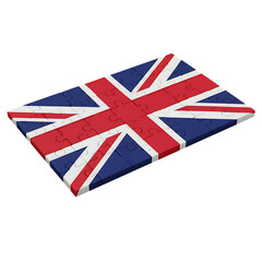 Fototapeta premium Puzzle Design Featuring British National Flag On Transparent Background
