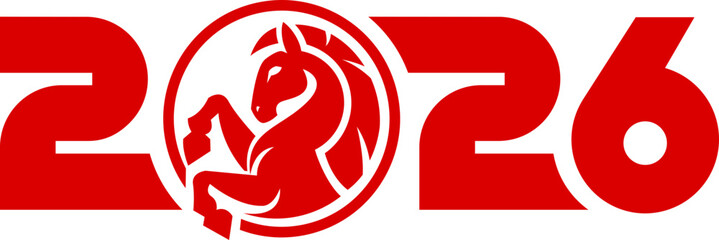 2026, year of Horse, simple design
