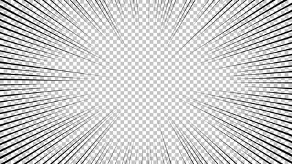 Black comic book transparent background