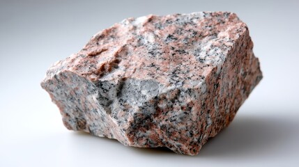 Obraz premium This polished granite stone features a smooth, glossy surface with varied colors, placed against a bright, seamless white background, allowing for clear visibility