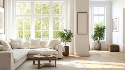 Fototapeta premium Air purifier in a bright and airy living room