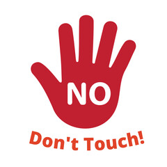 Fototapeta premium Red Hand Sign With White No Text Suggesting Abstinence And Prevention Symbolism