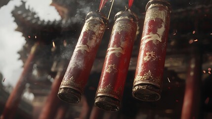 Decorative hanging cylinders