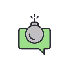 Chat attack colored icons, minimalist vector illustration ,simple transparent graphic element .Isolated on white background