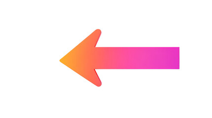 Colorful gradient arrow graphic pointing left, perfect for digital design, marketing materials, presentations, and creative projects that require directional visuals.