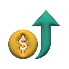 Dollar value icon trending upwards