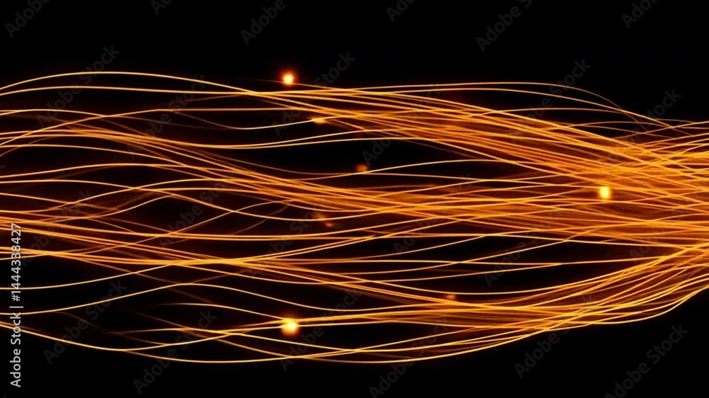 Poster mesmerizing abstract design of orange light trails dynamic background pattern of energy and movement