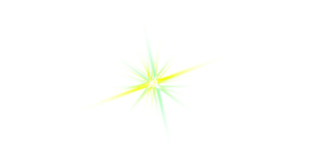 Abstract neon light beams sparkling glittering on transparent background