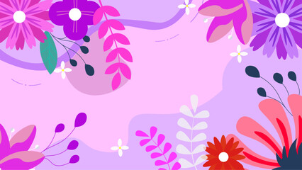 Flat design abstract floral wallpaper concept