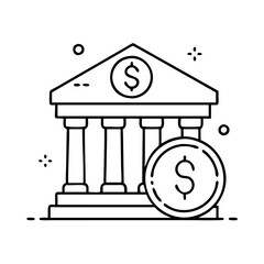 federal reserve icon, federal reserve line art - simple line art of federal reserve, perfect for federal reserve logos and icons