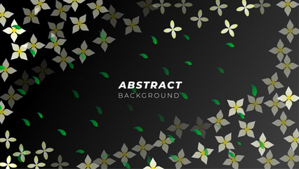 3d flowers decoration with pettern leafs background