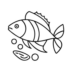 Obraz premium fish icon, fish line art - simple line art of fish, perfect for fish logos and icons