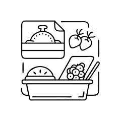 food prep icon, food prep line art - simple line art of food prep, perfect for food prep logos and icons
