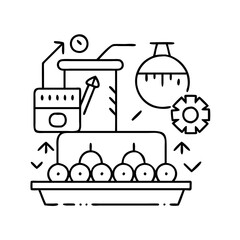 food processing icon, food processing line art - simple line art of food processing, perfect for food processing logos and icons