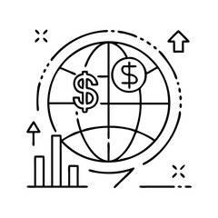 global inflation icon, global inflation line art - simple line art of global inflation, perfect for global inflation logos and icons