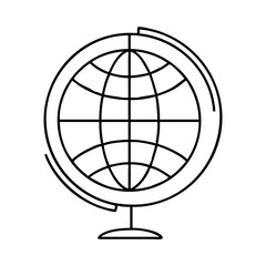 globe icon, globe line art - simple line art of globe, perfect for globe logos and icons