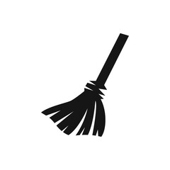 Cleaning broom silhouette vector illustration