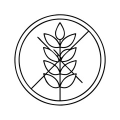 gluten free icon, gluten free line art - simple line art of gluten free, perfect for gluten free logos and icons