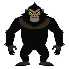 Epic Bigfoot Silhouette Vector Collection Featuring Forest, Mountain, and Mythical Cryptid Scenes in Minimalist Black Style