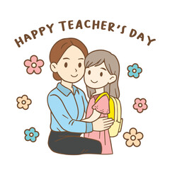 Teachers Day and Student Doodle Character Cute