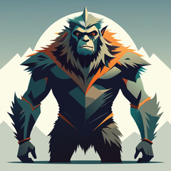 Epic Bigfoot Silhouette Vector Collection Featuring Forest, Mountain, and Mythical Cryptid Scenes in Minimalist Black Style