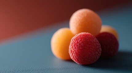 capture vibrant food art composition against richly colorful background using studio lighting for and bright result