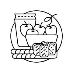 healthy snack icon, healthy snack line art - simple line art of healthy snack, perfect for healthy snack logos and icons