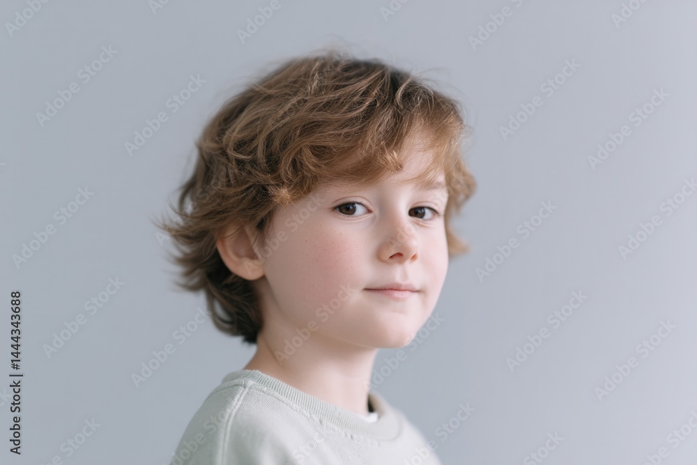 Poster capture enchanting face of child softly smiling in dreamy gently blurred background