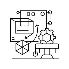 industrial design icon, industrial design line art - simple line art of industrial design, perfect for industrial design logos and icons