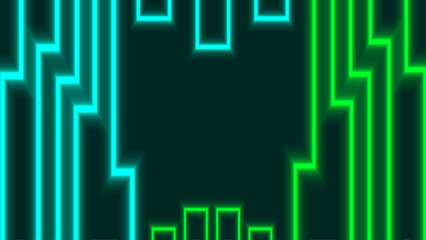 Realistic neon lights green and blue background