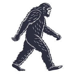 Epic Bigfoot Silhouette Vector Collection Featuring Forest, Mountain, and Mythical Cryptid Scenes in Minimalist Black Style