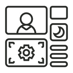 UI collection symbol outline icon, editable vector illustration and transparent graphic element. Isolated on white background