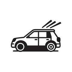 Fototapeta premium Car Silhouette With Transparent Background And Bold Outline In Modern Style
