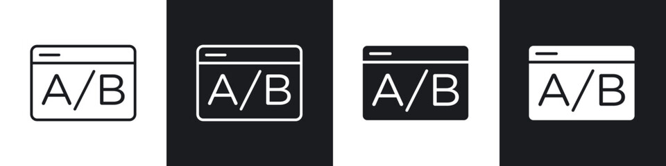 A B test icon in thin line and Flat Design. © Hunt