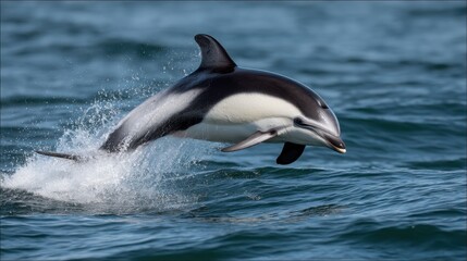 Obraz premium Leaping Pacific White-Sided Dolphin