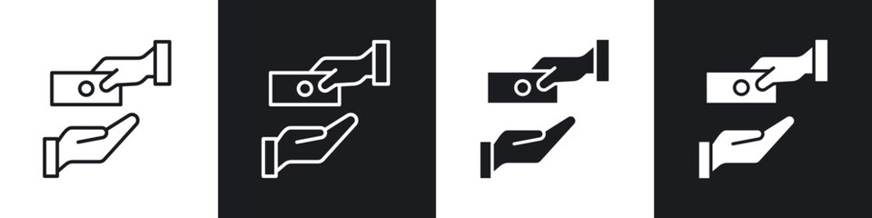 loan icon in thin line and Flat Design.