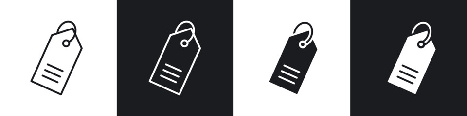 Price tag icon in thin line and Flat Design.