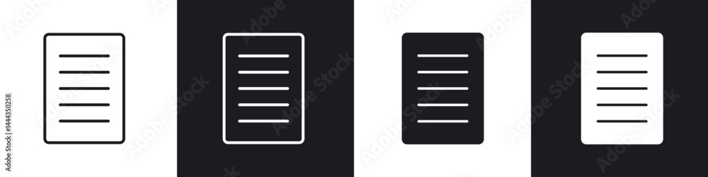 Poster document icon in thin line and flat design.