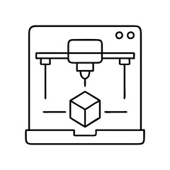 3d printing icon, 3d printing line art - simple line art of 3d printing, perfect for 3d printing logos and icons