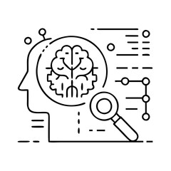 ai research icon, ai research line art - simple line art of ai research, perfect for ai research logos and icons