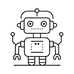ai robot icon, ai robot line art - simple line art of ai robot, perfect for ai robot logos and icons