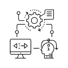 ai workflow automation icon, ai workflow automation line art - simple line art of ai workflow automation, perfect for ai workflow automation logos and icons