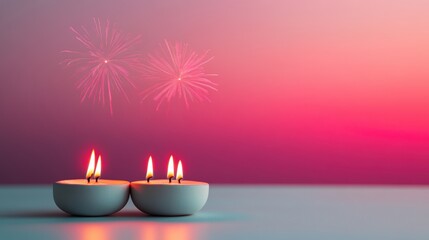 Banner design for diwali festival and podium,Diwali light decoration candle with fireworks,Stage,Product display Showcase design sparkle background,Deepavali,Dipavali,3D podium illustration.